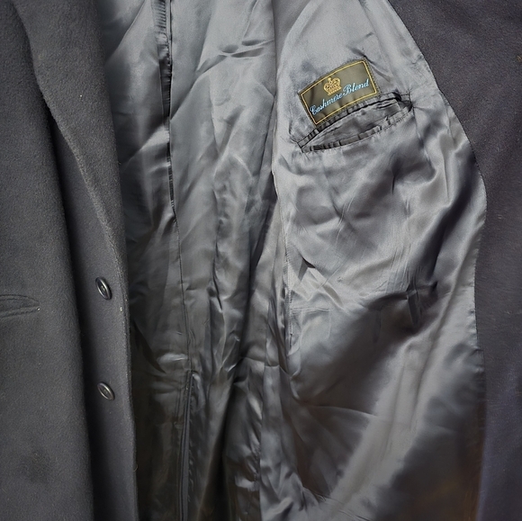 Kuppenheimer Men’s Peacoat Cashmere Blend Navy Blue England Quiet Luxury *read* - Picture 4 of 14